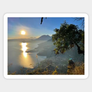 Sunrise at Lake Atitlán in Guatemala Sticker